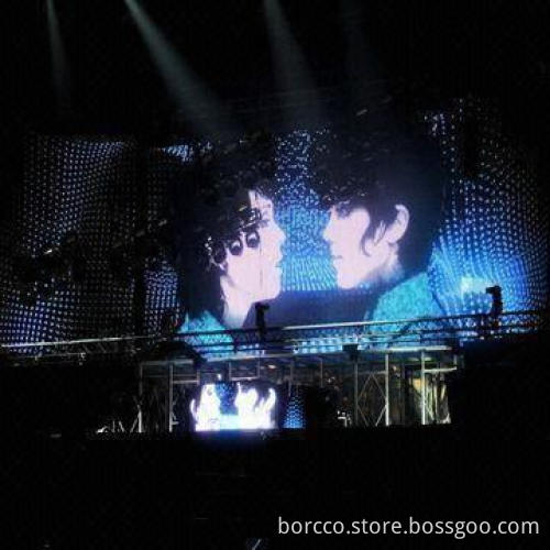 Outdoor Video Wall Transparent LED, Used for Stage Rental Screen Display, Night Clubs and Bars